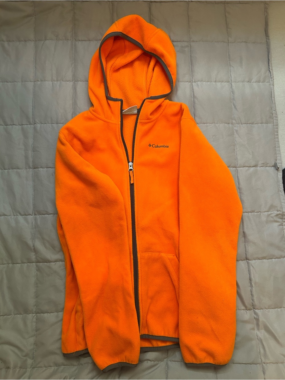 Columbia Kids Orange Hooded Fleece Zip Jacket